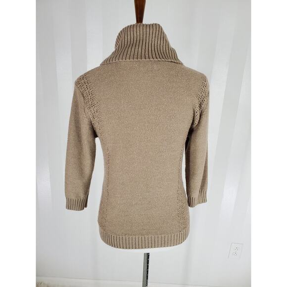 NEW YORK & CO Women's Taupe Cowl Neck Sweater Sz S - Picture 4 of 10